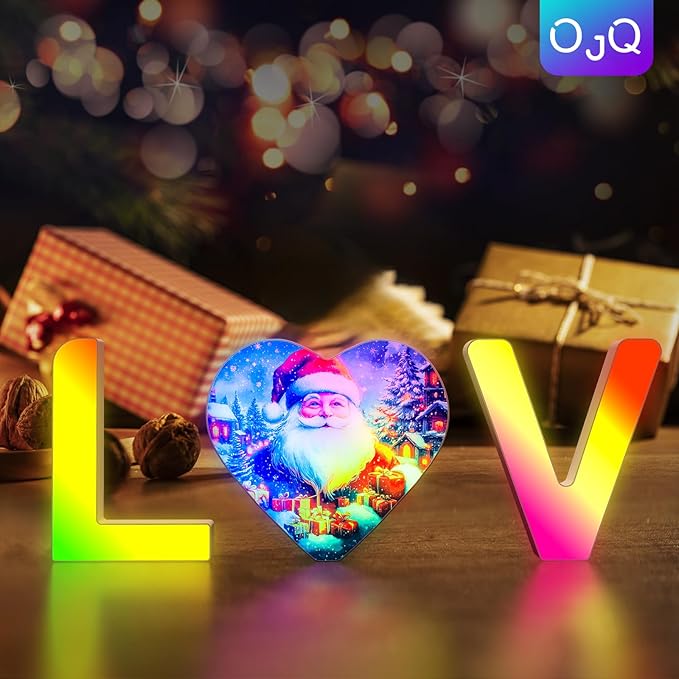 OJQ Light Up Letters LED Letter - Bedroom Lighted Colorful Alphabet Letter Music Sync Color Change - Christmas Birthday Gifts for Girl - Teen Girls Room Decor Gifts Party Home Wall Bedroom Decor