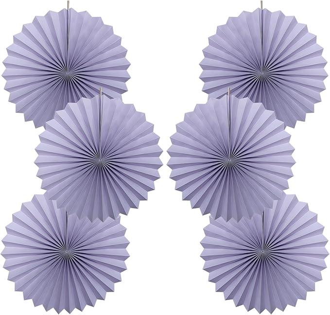 Purple Birthday Decorations,DIY Purple Paper Fans Hanging Decoration ,Party Decorations for Adults 16in,Little Mermaid Party Decor,Baby Shower Decorations 30 Color DIY Set (Light Purple)