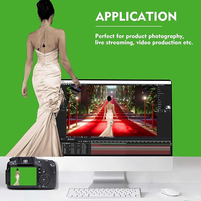 Green Screen Backdrop,Product Photo Backdrop for Photoshoot,Photography Background for Streaming Video Studio 8FTx10FT