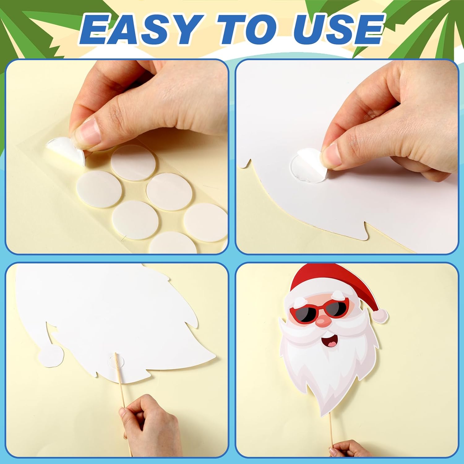 Watersay Christmas Tree Topper Hawaii Christmas Decoration Summer Santa Claus Tree Topper Flamingo Ice Cream Coconut Head Arms and Legs Xmas Ornament Decor for Home Party Supplies