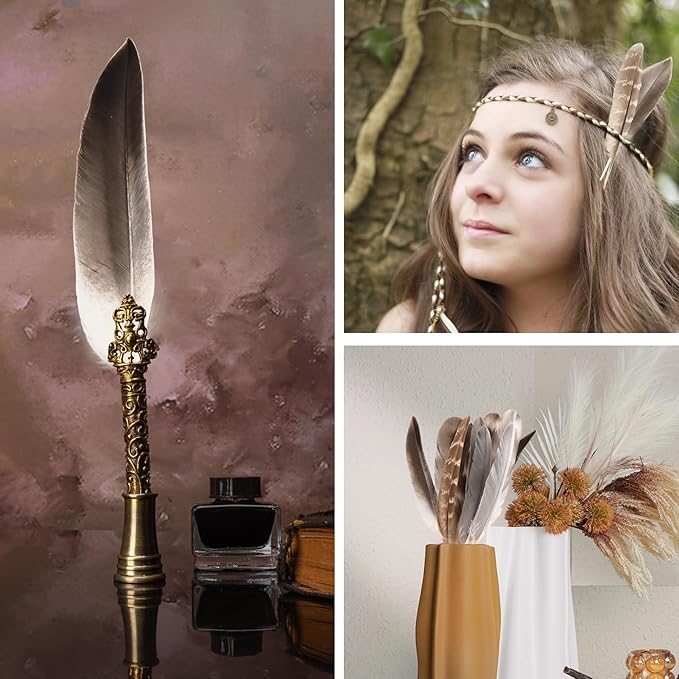 MAOFENG 20pcs Natural Pheasant Feathers 5 Styles 5-9 inches 13-23cm for DIY Craft Wedding Home Party Hat Floral Arrangements Halloween Decorations