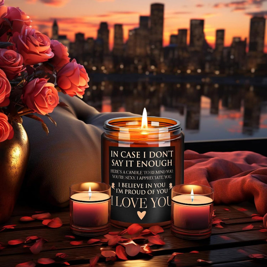 Anniversary Wedding Engagement Scented Soy Candles- Gift for Him Her Girlfriend Boyfriend - Birthday Gifts for Women Men - Mothers Day Love You Gift for Wife - Romantic Valentines for Husband