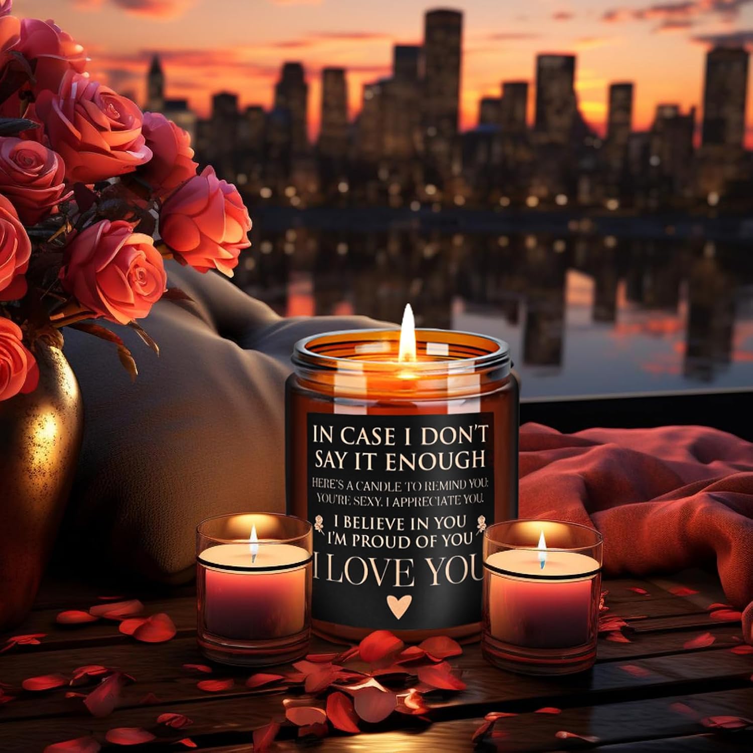 Anniversary Wedding Engagement Scented Soy Candles- Gift for Him Her Girlfriend Boyfriend - Birthday Gifts for Women Men - Mothers Day Love You Gift for Wife - Romantic Valentines for Husband