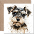 Miniature Schnauzer Birthday Card for Men Women - Dog Breeds - Happy Birthday Card for Nanny Sister Aunt Daughter, 5.7 Inch Bday Greeting Cards