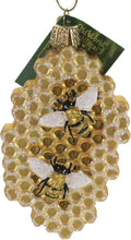 Old World Christmas Honeycomb Glass Blown Ornament for Christmas Tree, Handcrafted Holiday Decoration, Bee Collection