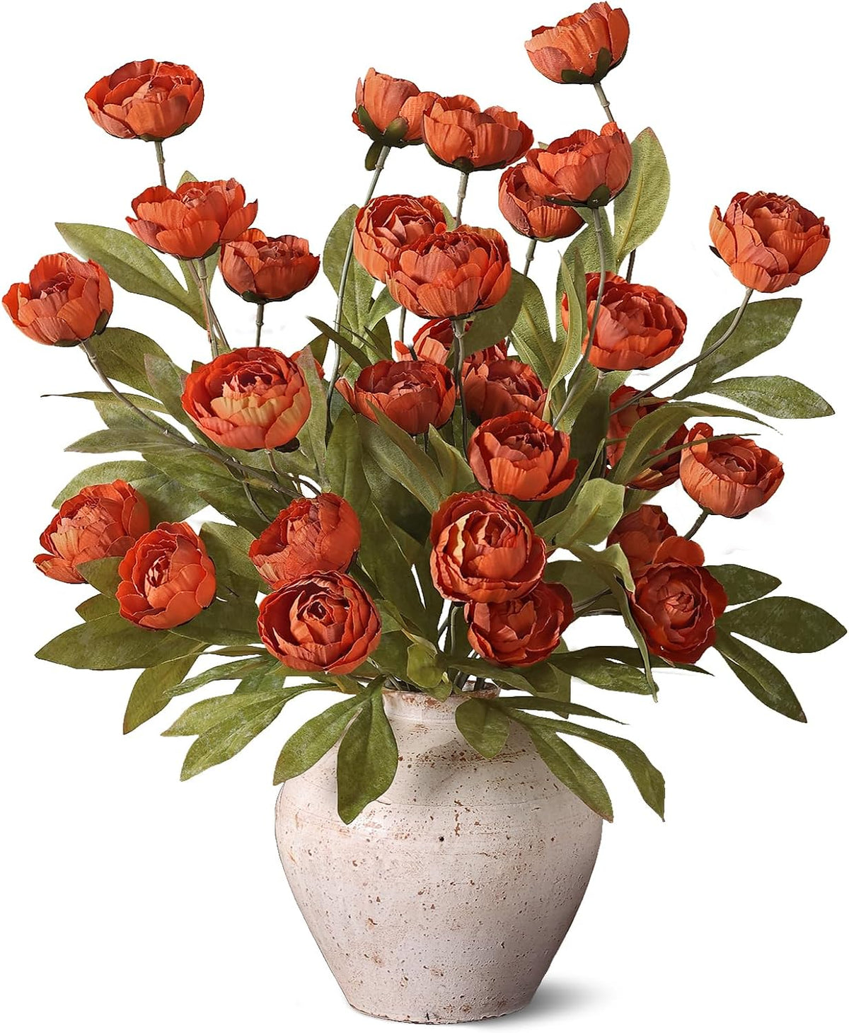 27" faux silk peony artificial fall flowers stems, view 9