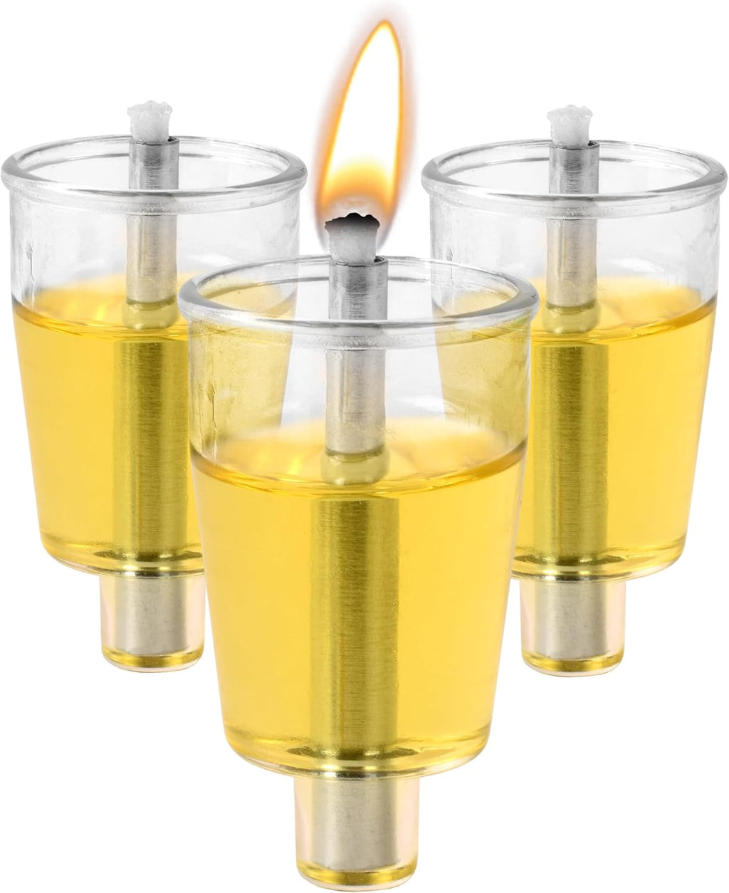 Pre-Filled Menorah Oil Cup Candles - Hanukkah Candles EZ Lights - Jelled 100% Olive Oil with Cotton Wick in Plastic Cup - Medium Size, 44 Pack, Burns 2.5 Hrs