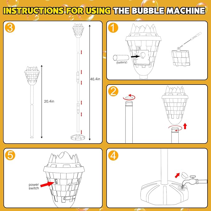 Bubble Machine for Kids, Garden Lamp Bubble Toy with Colorful Lighting and Music for Toddlers, Rechargable Bubbles Blower Maker Outdoor Toys for Wedding Birthday Christmas Party