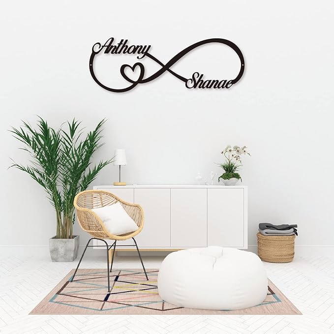 Personalized Infinity Symbol, Metal Love Sign, Custom Family Name Established Date, Metal Wall Art Decor, Valentine'S Day Gift For Her, Personalized Anniversary Wedding Engagement Gift For Couple