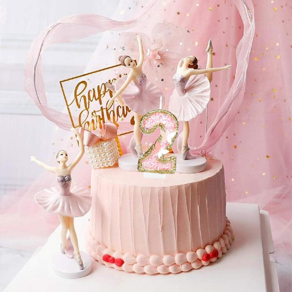 Birthday Candle,Butterfly 16th Birthday Party Decorations for Women/Girl,Gold Pink Birthday Number 16 Candle,2.75" Large Glitter Birthday Candles Wedding Cake Topper Anniversary Party Decor
