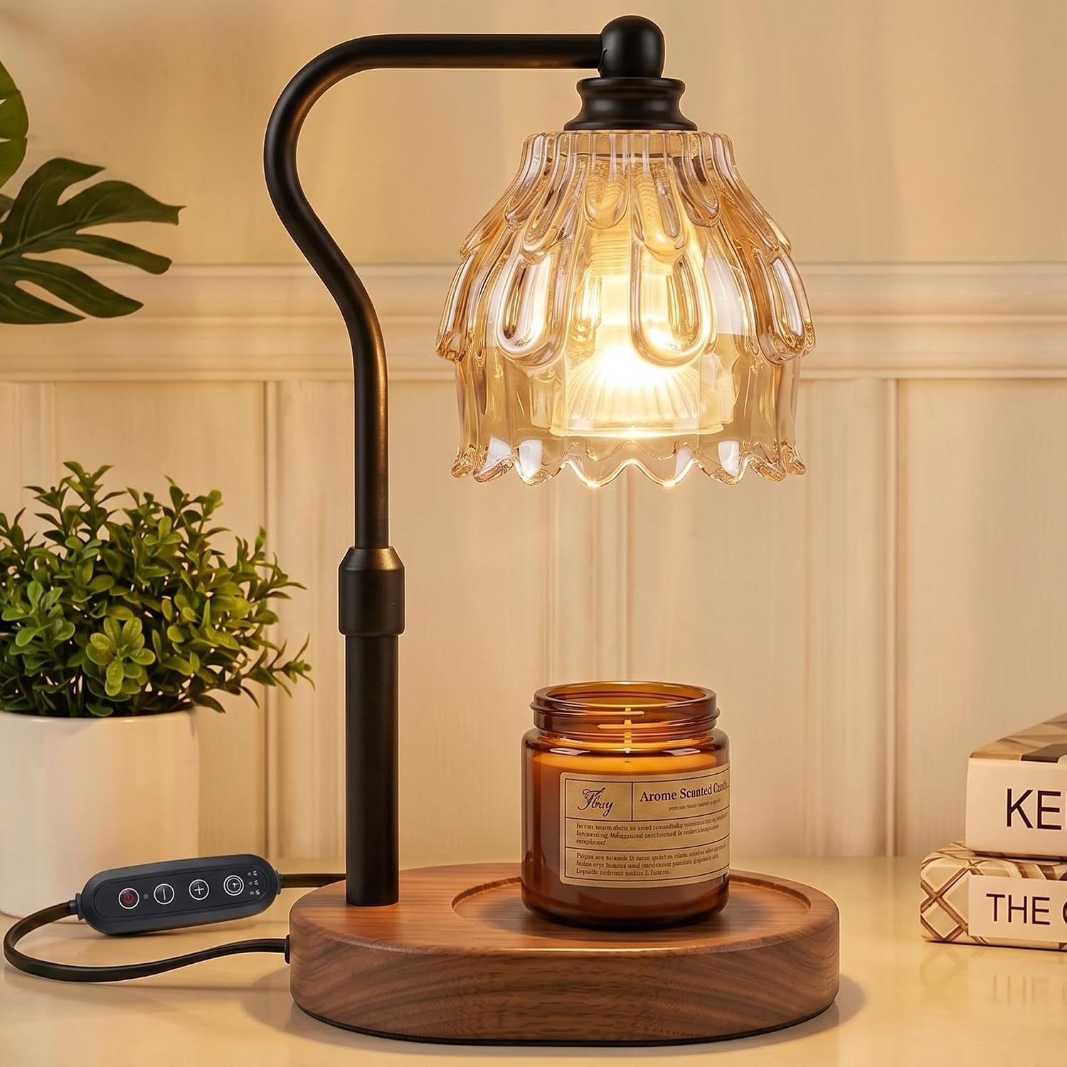 Candle Warmer Lamp with Timer and Wireless Remote Control, Dimmable Candle Warmer for Jar Candles, Height Adjustable Wax Melts Warmer, Mothers Day Birthday Gift for Women, House Warming New Home Decor