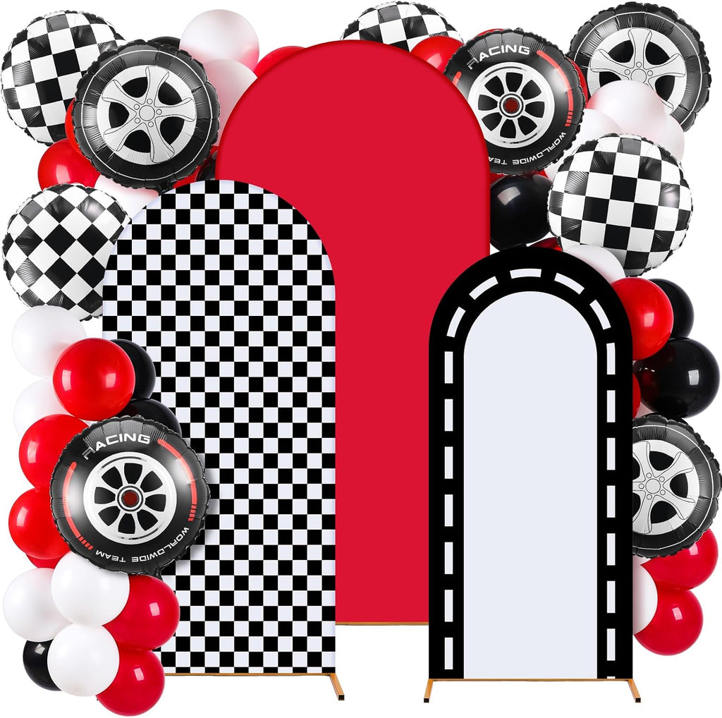 foilswirl 34 pcs race car party decoration 4ft, main product view
