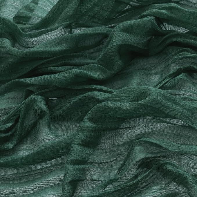 MLMW 6 Pack Christmas Table Runner Cheesecloth Emerald Green Table Runner Boho Cheese Cloth Gauze 160 inch Rustic Table Runner 13.3ft for Party Wedding Baby Bridal Shower Birthday