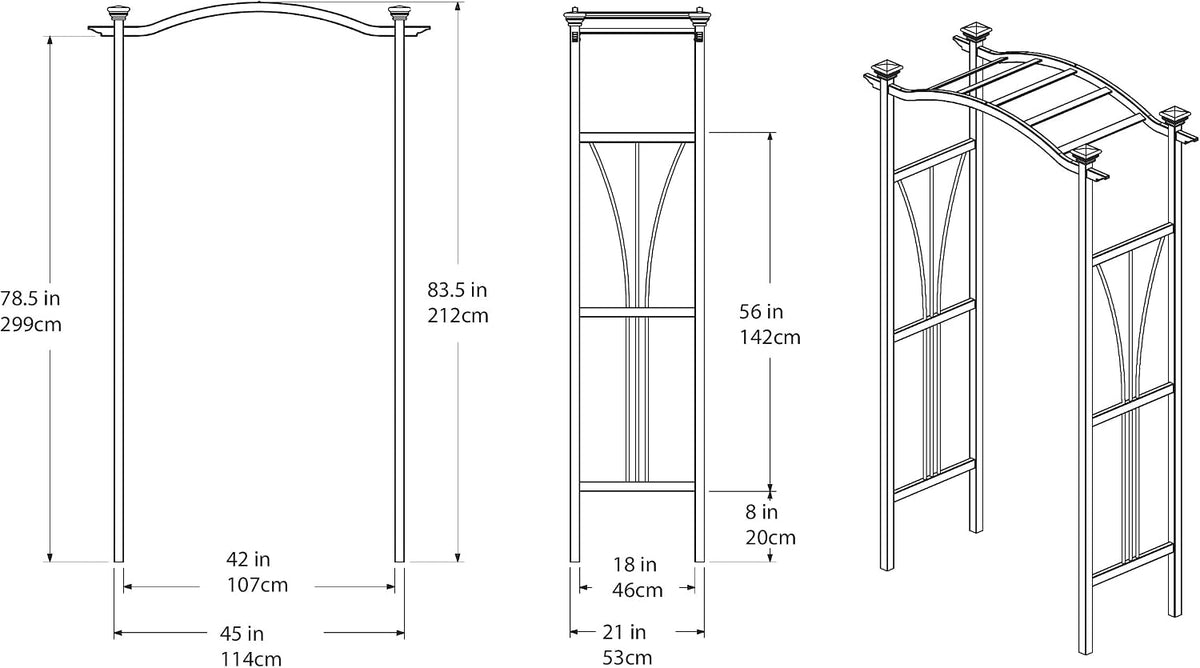 London 45"W x 86"H Vinyl Arbor