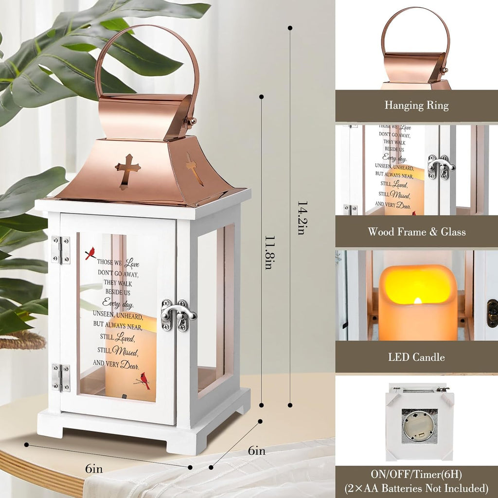 Memorial Lantern Sympathy Gifts for Loss of Loved One Mother Father with Candle, Unique Bereavement Gifts Ideals, Thoughtful Condolences Gift in Memory of Loved One