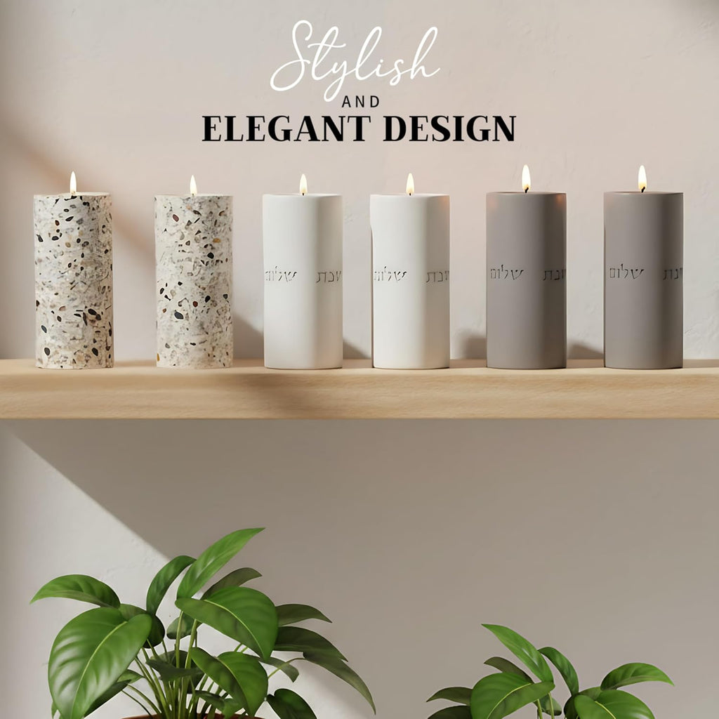 Suri Shabbat Candle Holder – Elegant Jewish Candlesticks for Shabbat & Holiday Lighting, Modern Metal Design, Decorative Candle Holders for Home & Gift Use (Pink)