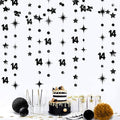 Black 14th Birthday Decorations Number 14 Circle Dot Star Garland Metallic Hanging Streamer Banner Backdrop for Girls Boys Happy 14 Years Old Fabulous Birthday Fourteen Anniversary Party Supplies