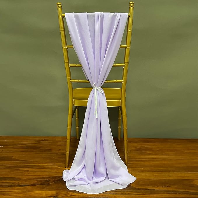 EHLDekol 13ft Lavender Chiffon Table Runner, 29x156 Inches Romantic and Rustic Boho Wedding Runner, Sheer Bridal Party Decorations