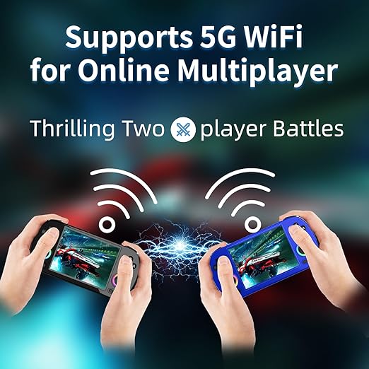 RG40XX H Handheld Game Console RG40XXH Retro Gaming Console 4.0'' IPS Screen with 64G TF Card Pre-Installed Games Linux System Supports 5G WiFi Bluetooth HDMI and TV Output New Emulator RG40XX Black