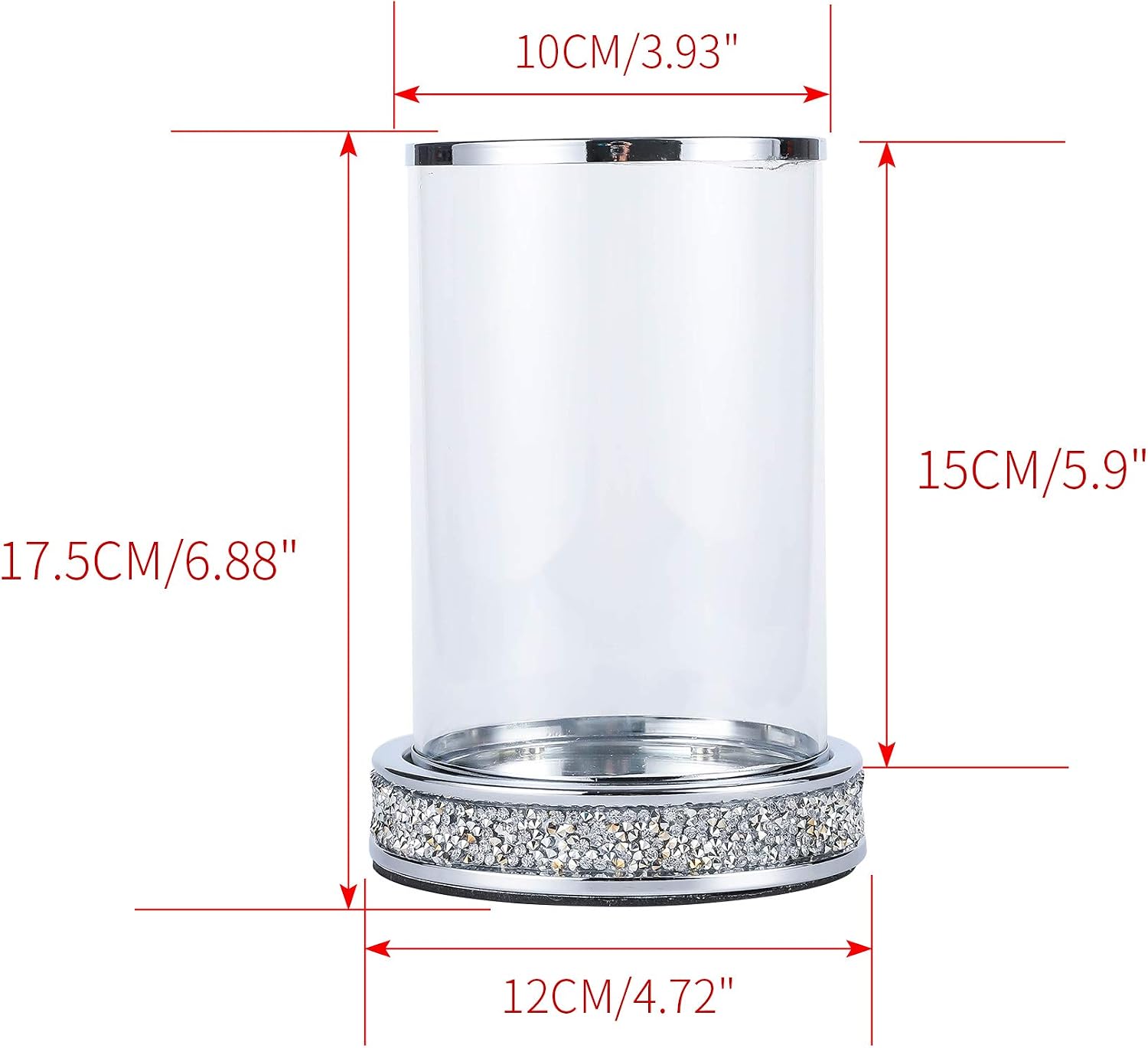 Pillar Candle Holders set of 2,Hurricane Candle Holders for Pillar Candle,Glass Candle Holder for Coffee Dining Table, Wedding, Christmas, Halloween, Home Decoration,Silver Candle Holders