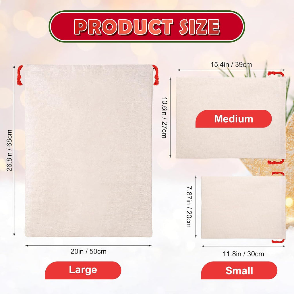 Personalized Santa Sack Custom Christmas Gift Bags for Kids Holiday Presents Sack Bags for Xmas Package Storage