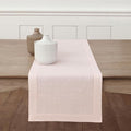Solino Home Linen Pink Table Runner 108 Inches Long - 100% Pure Linen 14 x 108 Inch Table Runner for Halloween - Classic Hemstitch