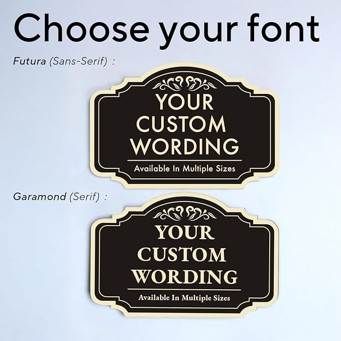 Custom Aluminum Outdoor Metal Sign, Personalized, Waterproof, Design 2 Black Charcoal 18x12 In