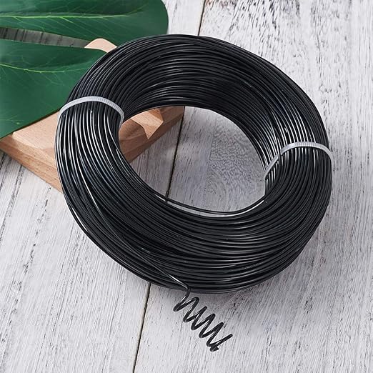 Fashewelry 328 Feet 15 Gauge Aluminum Wire Black Bendable Metal Craft Wire for Beading Jewelry Craft Making (1.5mm)