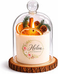 Luxury Scented Candle with Glass Cloche, Decorative Handmade Soy Candle Gift,Floral Scent Aromatherapy Candle for Home Decor