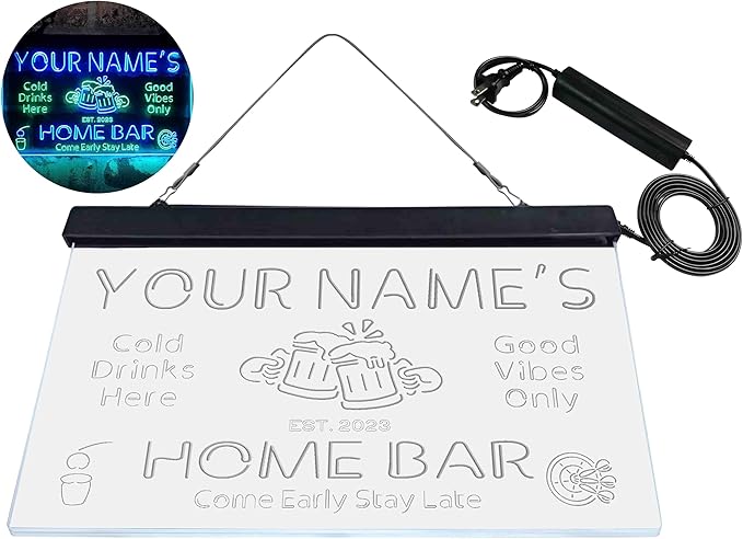 ADVPRO Personalized Your Name Custom Home Bar Beer Established Year Dual Color LED Neon Sign Green & Blue 12 x 8.5 Inches st6s32-p1-tm-gb