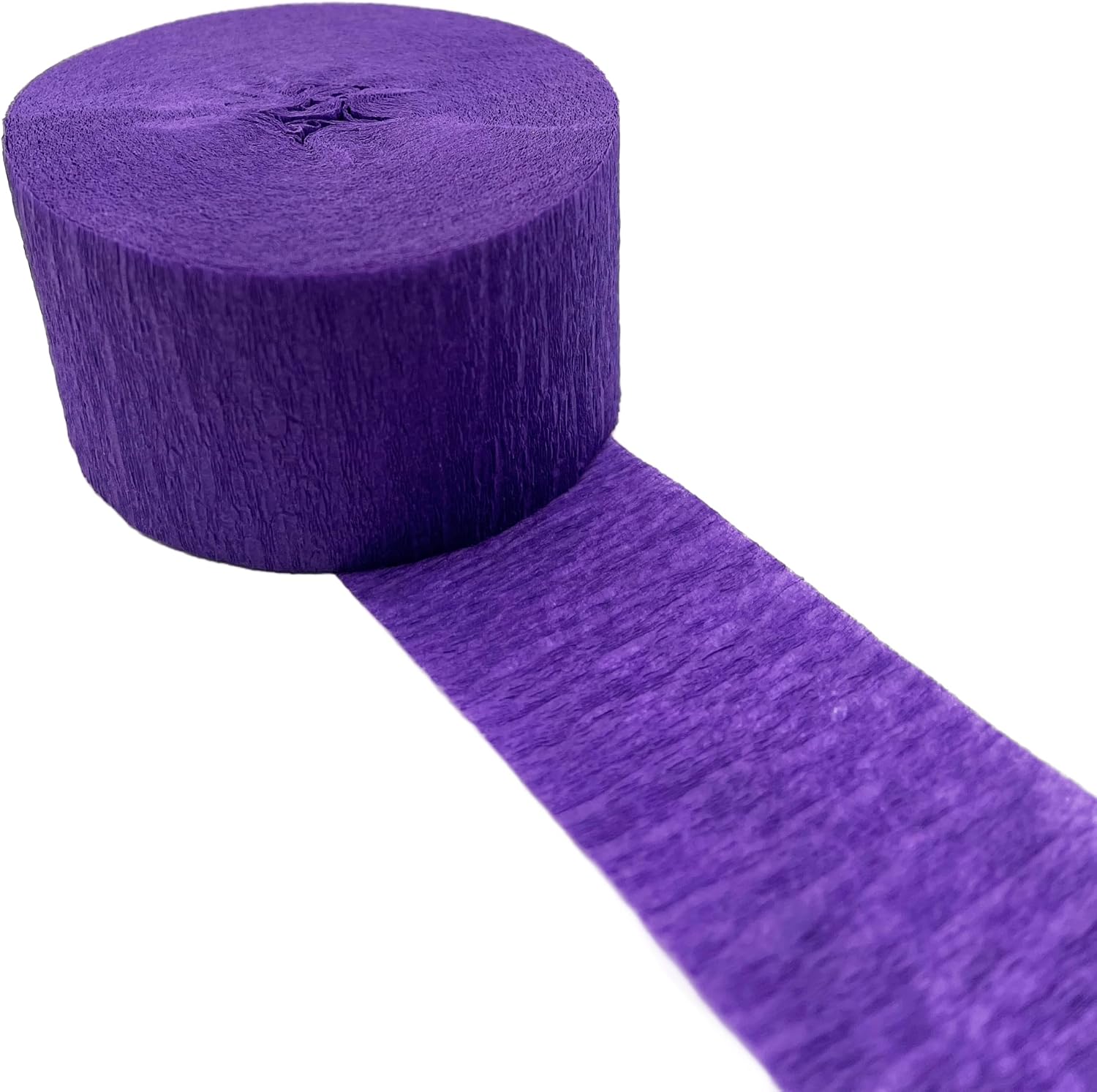 Purple and Silver Metallic Crepe Paper Color Streamers, 4 Rolls Total, Made in USA