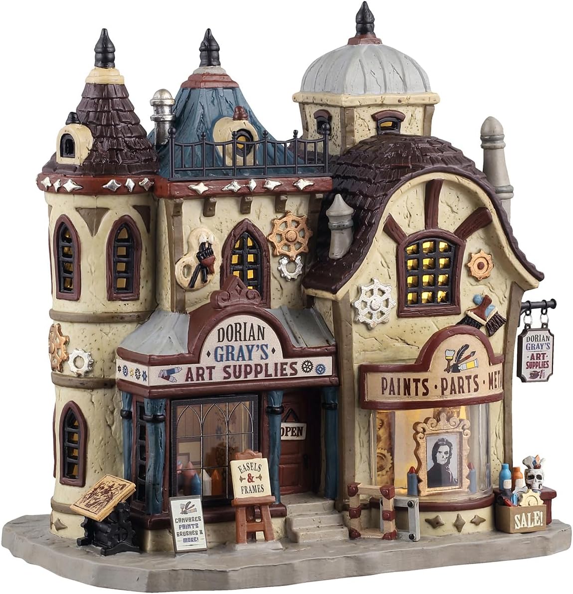lemax dorian gray's art supplies, lighted buildings, #55306, main product view