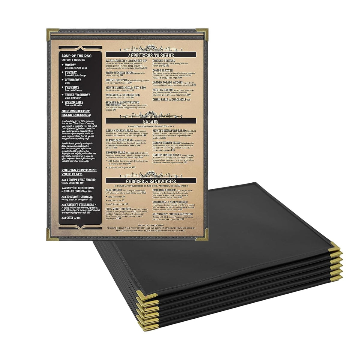 goodsmart pajco style restaurant menu covers – pack, main product view