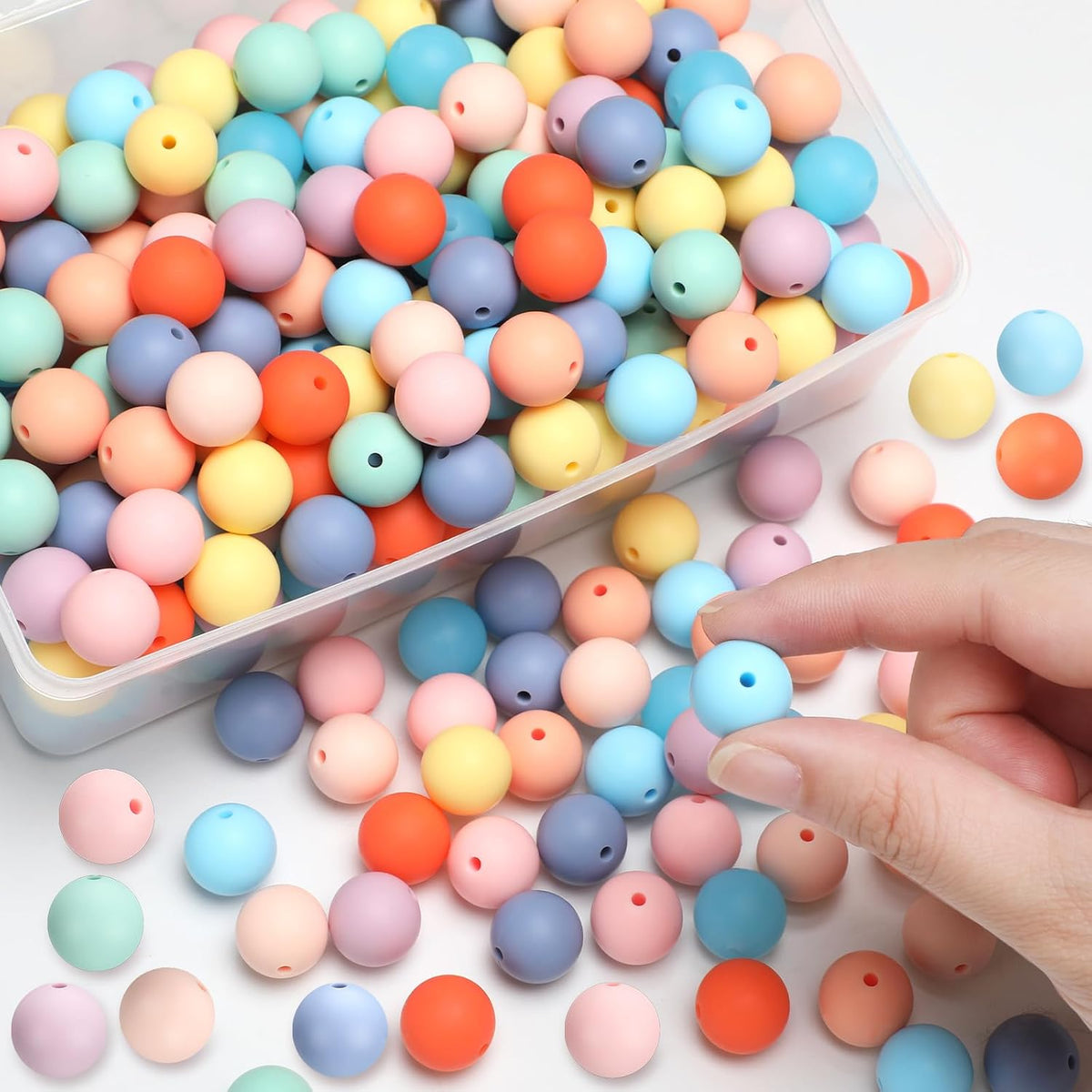 lyrow 500 pcs round silicone beads colorful 15, main product view