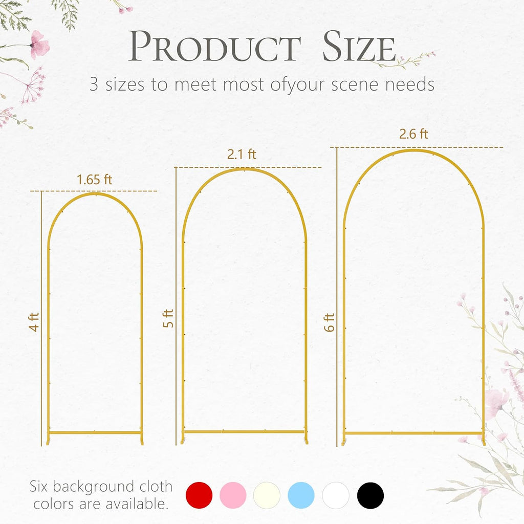 arch backdrop stand (4ft/5ft/6ft), metal arch frame stand shown in use