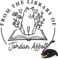 Personalized Book Embosser - Custom Library Stamp, Personal Gifts for Book Lovers, Readers, Teachers (Cat-27)