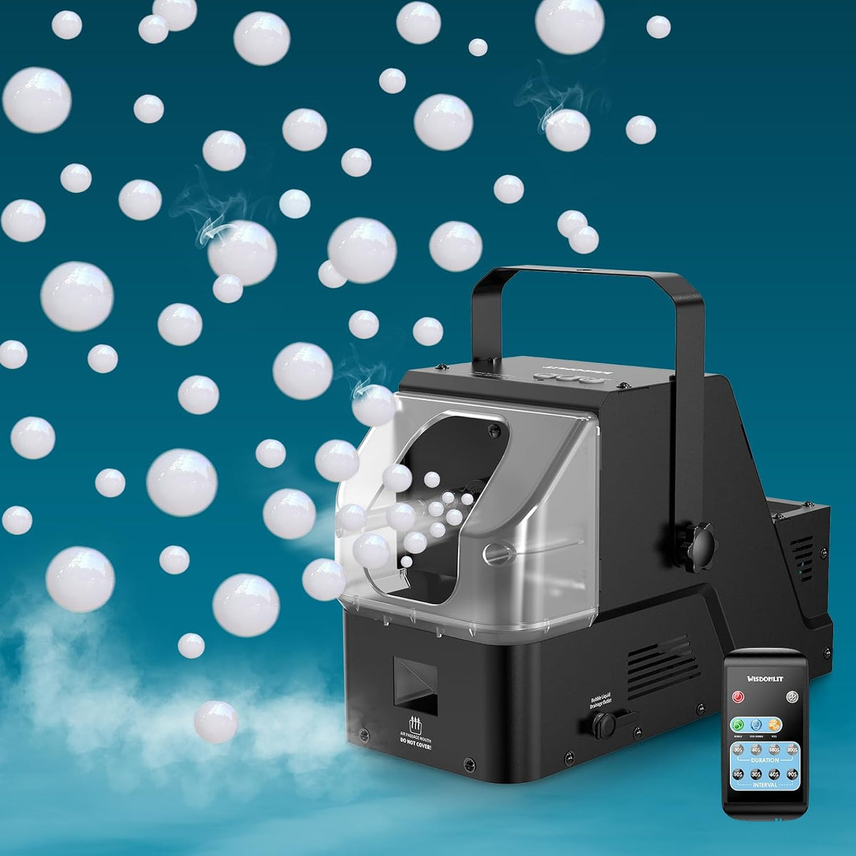 wisdomlit fog bubble machine, 3-in-1 smoke bubble machine, main product view