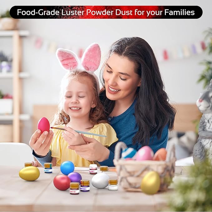 Jelife Red Edible Luster Dust - 5 Grams Food Grade Cake Dust Shimmer Powdered, Edible Metallic Powder Food Coloring for Cake Decorating, Chocolates, Fondant, Drinks, Painting & More, Vegan
