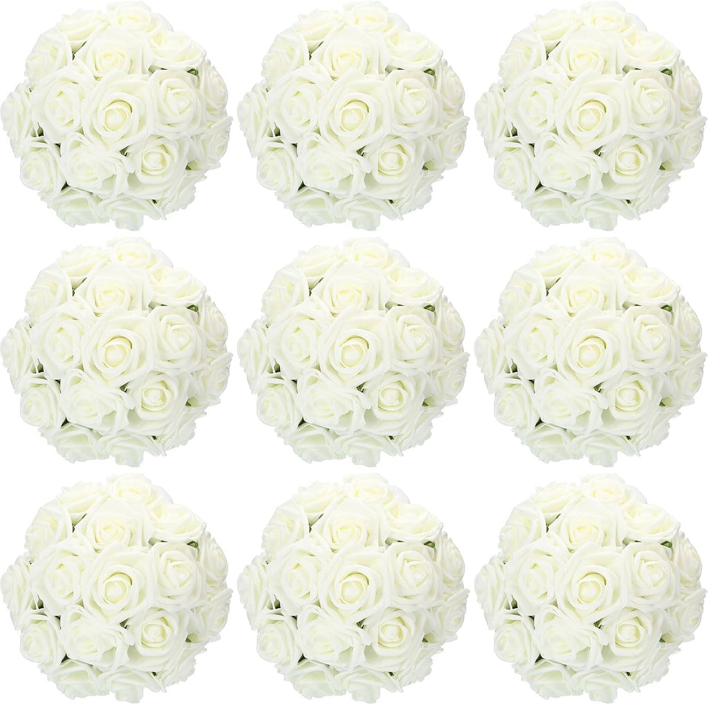 tigeen 200 pack white artificial roses with stems, main product view