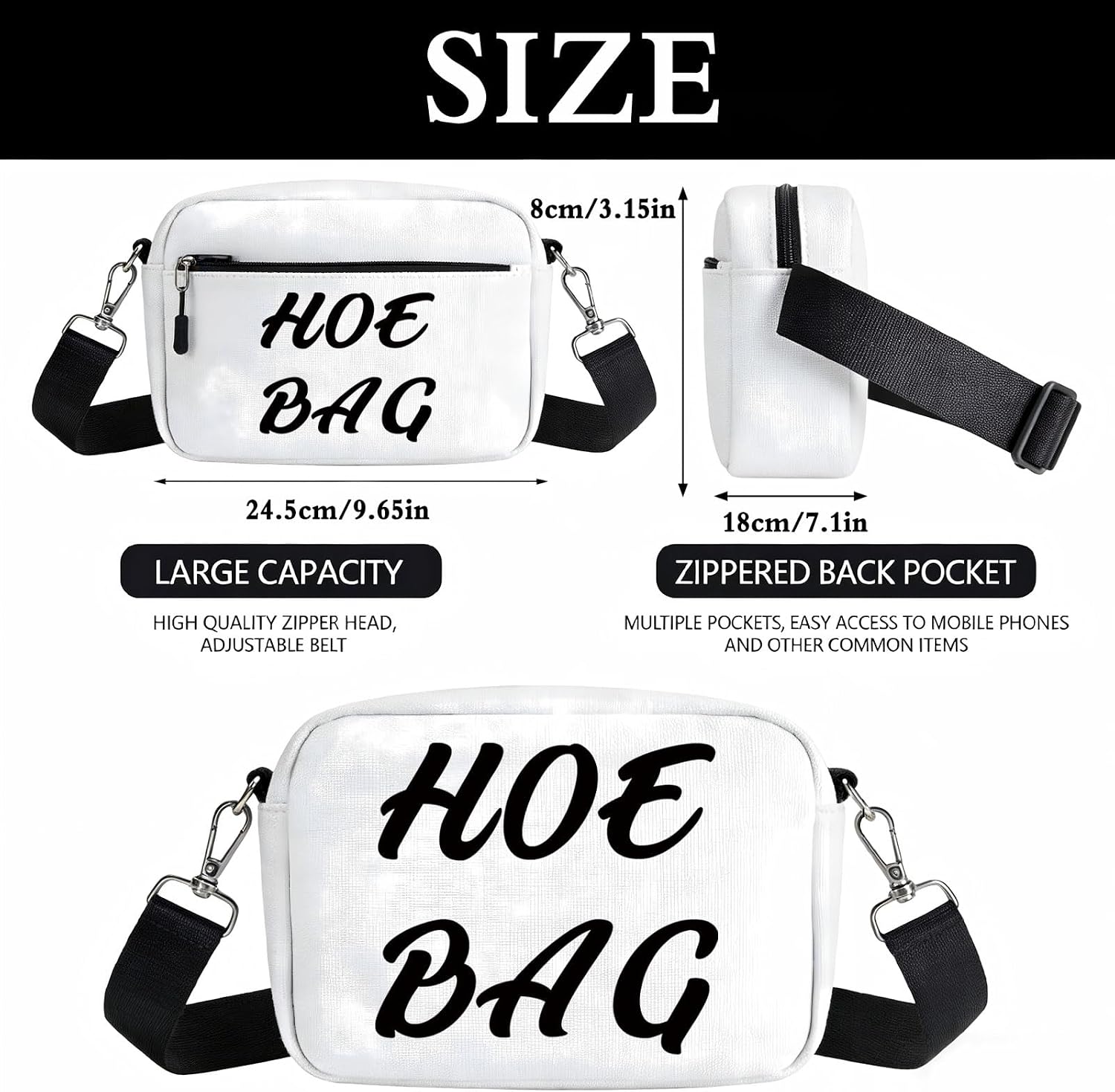 JXGZSO Funny Naughty Gift Bag Hoe Bag Funny Overnight Bag Hilarious Gag Gift (Hoe bag HCB)