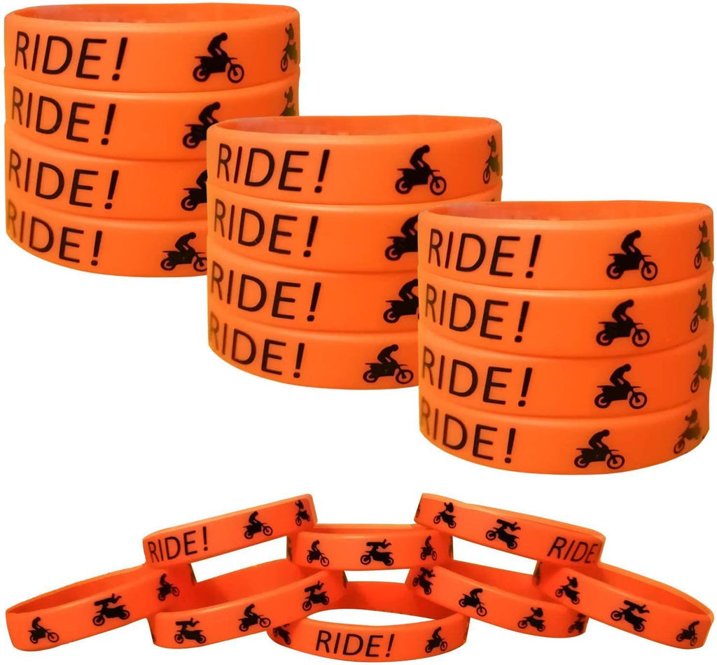 CupaPlay 24PCS Dirt Bike Party Favors Rubber Bracelets - Motocross Game Party Supplies Gifts/Prize/Goodie Bag Stuffers Slicone Wristbands