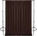 DWCN 10x7 FT Backdrop Curtains for Parties, Photography Backdrop Drapes with Rod Pockets for Wedding Decorations Stage Birthday Family Gatherings, 2 Panels 5ft x 7ft, Brown