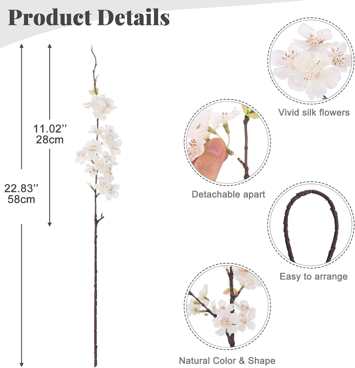 inxugao artificial cherry blossom branches decor 12 pcs shown in use