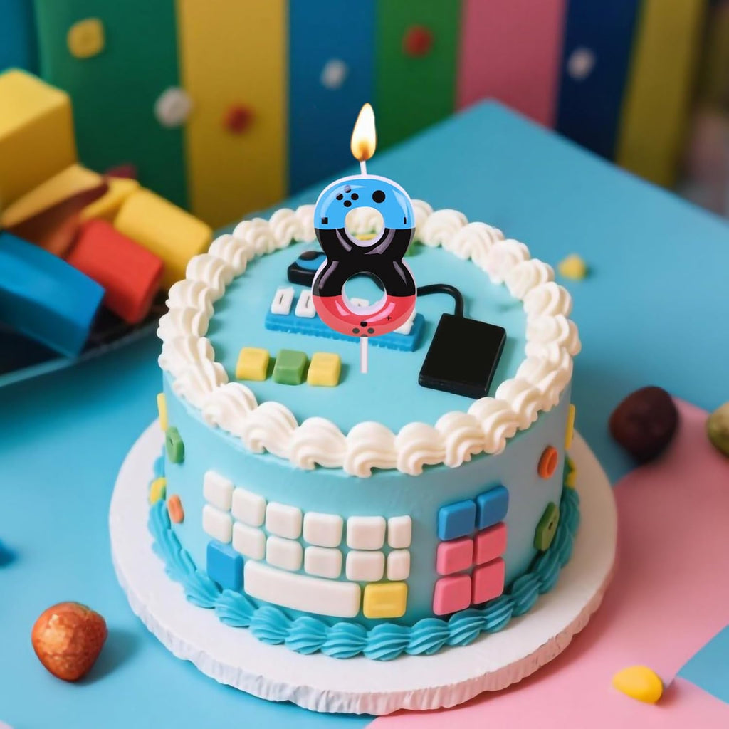 Gaming Candle,Level 12 Number Birthday Cake Candles,12 Birthday Decorations for Boys,12th Birthday Candle Gamepad Birthday Candles,Video Game Controller Themed Kids Birthday Party Supplies (Number 12)