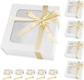 White Gift Boxes with Window,7.5"x7.5"x3.1" Bridesmaid Boxe for Gift Giving,Birthday Gift Box with Magnetic,Closure Lid Gift Boxes for Presents,Cute Boxe,Luxury for Gift Packaging,Gift Box for Wrapping Gifts