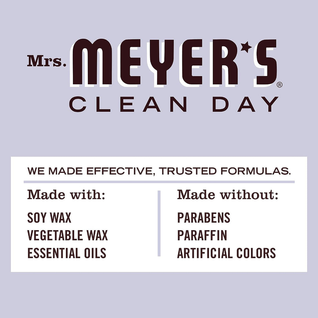 MRS. MEYER'S CLEAN DAY Lavender Soy Candle, Garden-Inspired Aromatherapy Homekeeping, 35 Hour Burn Time, Made with Essential Oils, 7.2 oz Large Glass Jar Candles (Pack of 2)