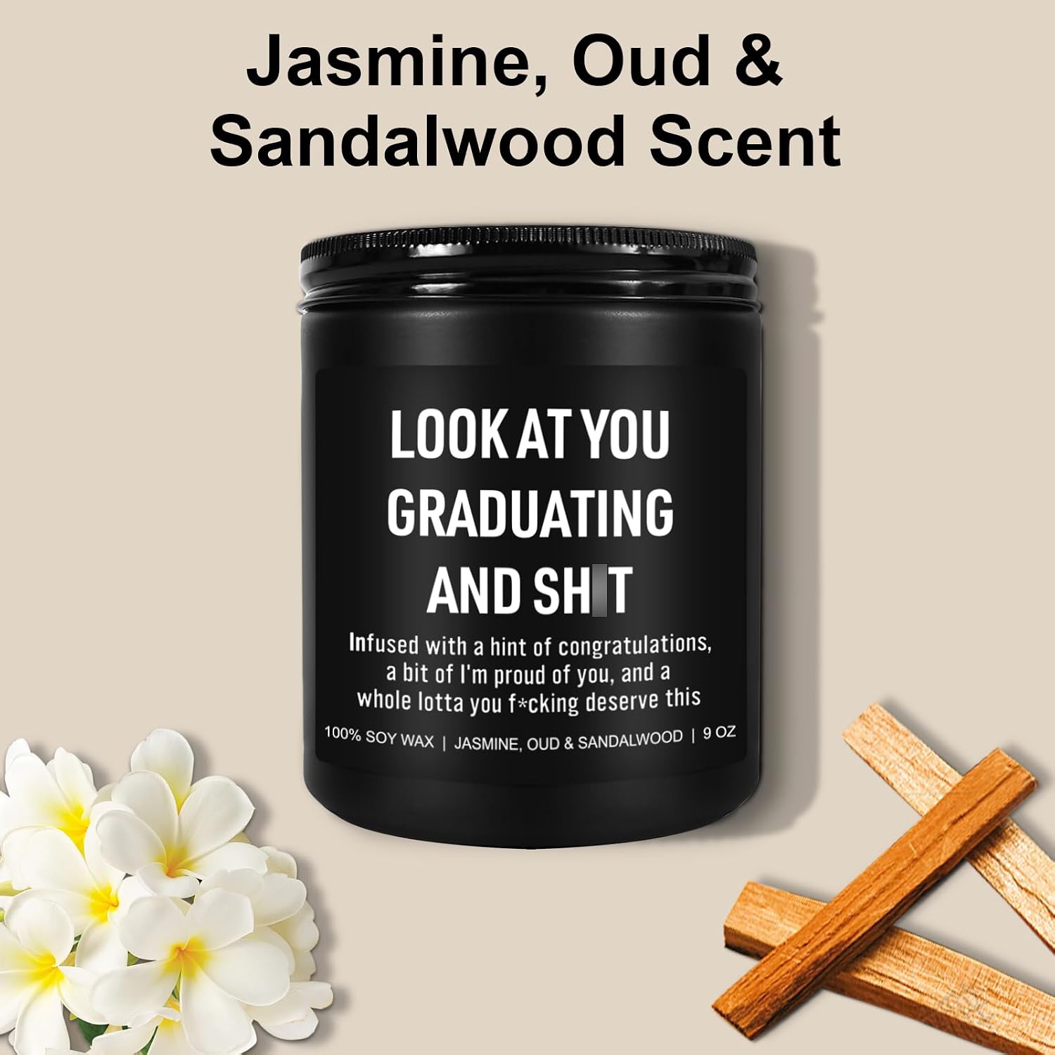 Younift Funny Grad Candle, 2026 Graduation Gifts for Her, Him - College, High School, Masters Degree, Phd, Law School, Nursing & Nurse Graduation Gifts for Women, Men - 9 oz