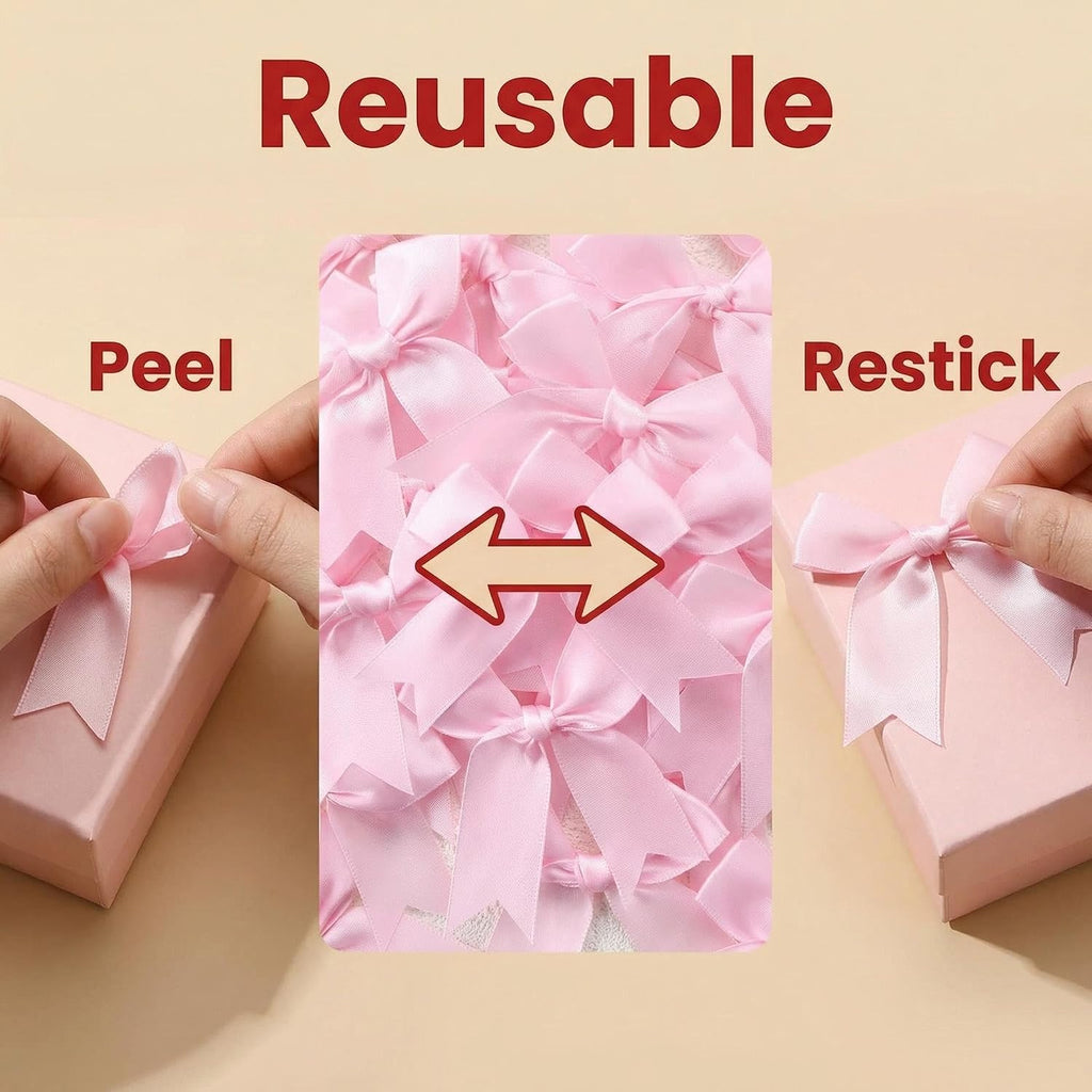 Pink Gift Wrap Bows – 50pcs 3.3 Inch Elegant Satin Bows for Gift Wrapping, Wedding Decor, Baby Shower, Party Decorations, Birthday, Christmas, Anniversary, DIY Crafts, Gift Bags