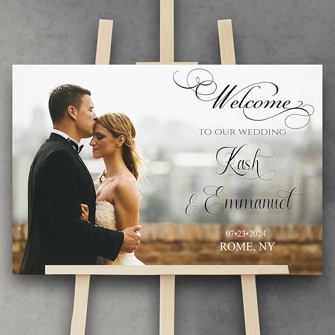 Generic Landscape Photo Wedding Sign, Editable Welcome To Our Wedding, 12x18, 18x27, 24x36 Inches, Plastic, 4mm