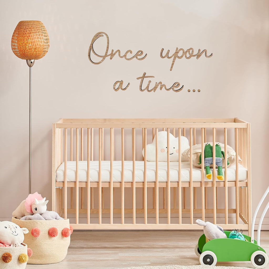 JarThenaAMCS Once Upon a Time Wooden Sign Reading Corner Sign Nursery Wall Decor for Kids Bedroom Bookshelf Home Decor Birthday DIY Decoration Baby Gift